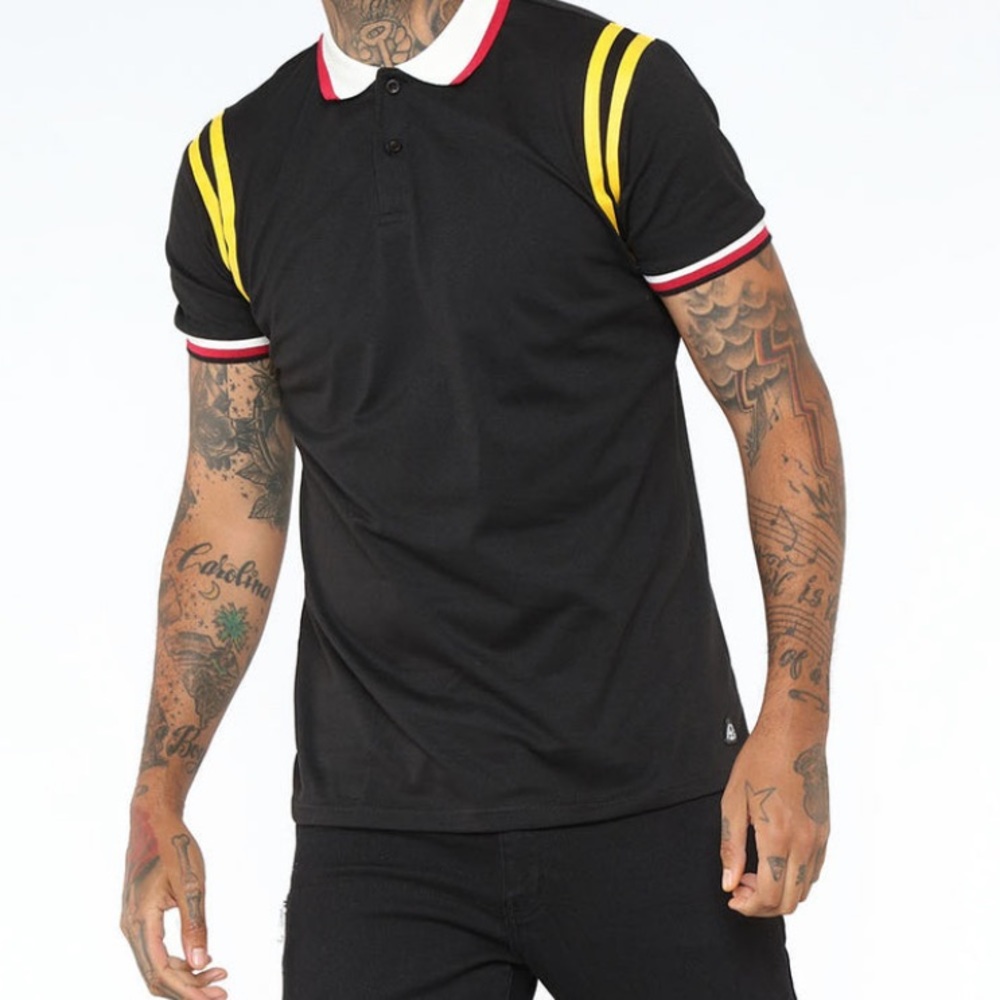 Fashionnova Men’s Size S - Tristan Short Sleeve Polo Black